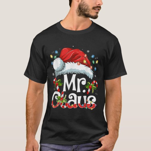 T-shirt Mr And Mrs Claus Couples Matching Christmas Pajama (Devant)