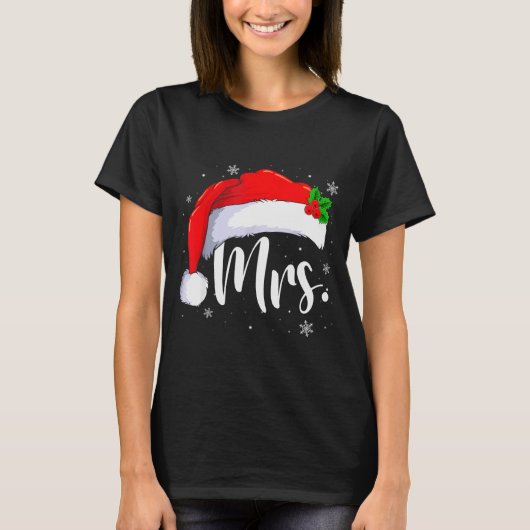 T-shirt Mr And Mrs Claus Couples Matching Christmas Pajama (Devant)