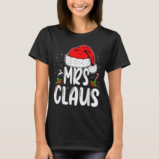 T-shirt Mr And Mrs Claus Couples Matching Christmas Santa  (Devant)