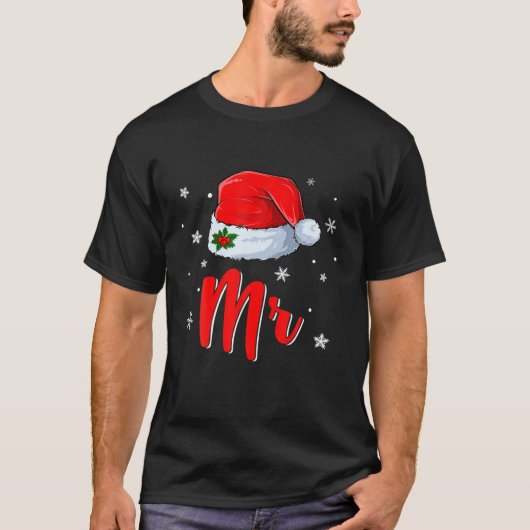 T-shirt Mr And Mrs Claus Matching Couples Christmas Pajama (Devant)