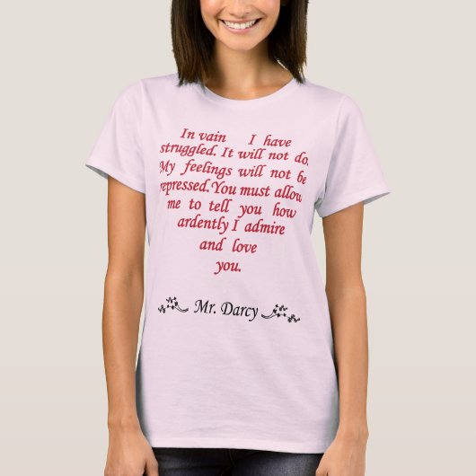 T-shirt Mr Darcy (love speach) - Pride and Prejudice (Devant)