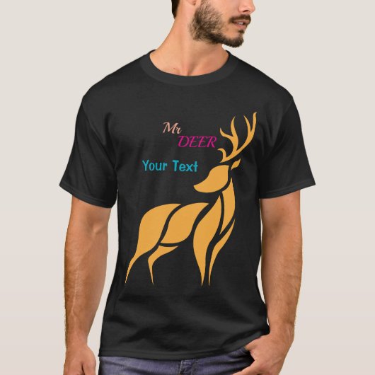 T-shirt Mr. Deer Graphic – Rustic Woodland Style (Devant)