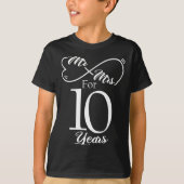 T-shirt Mr Mrs For 10 Years 1st Wedding Anniversary (Devant)