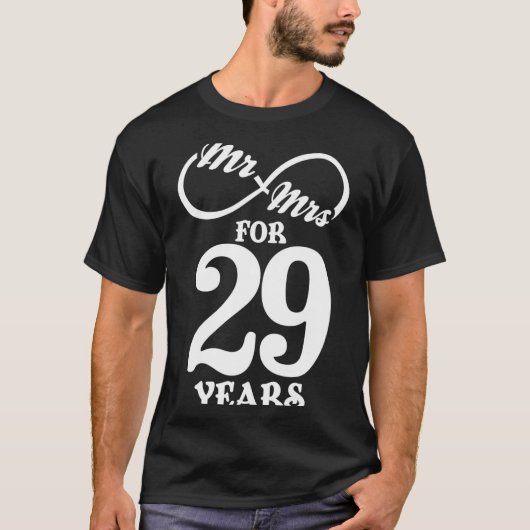 T-shirt Mr Mrs For 29 Years 29th Wedding Anniversary (Devant)