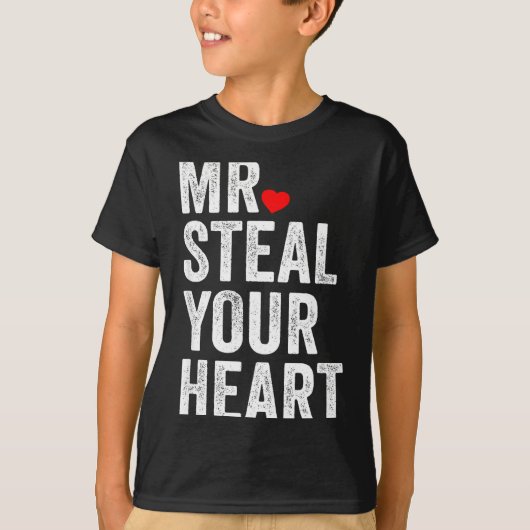 T-shirt Mr. Steal Your Heart Funny Valentines Day Men’s (Devant)