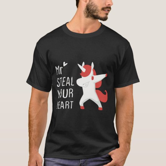 T-shirt Mr Steal Your Heart Valentines Day V Day Boys Unic (Devant)