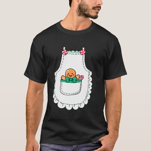 T-shirt Mrs Santa Claus Apron Gingerbread Candy Cane Chris (Devant)