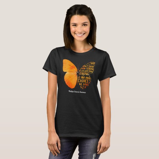 T-shirt MS Butterfly Orange Ribbon Multiple Sclerosis Awar (Devant entier)
