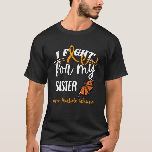 T-shirt MS Multiple Sclerosis Awareness Cure MS Butterfly  (Devant)