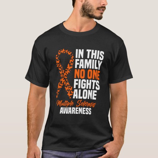 T-shirt Ms Multiple Sclerosis Awareness Orange Ribbon (Devant)