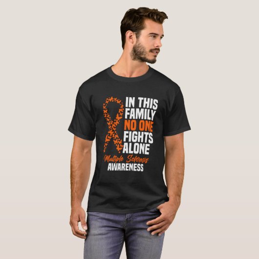 T-shirt Ms Multiple Sclerosis Awareness Orange Ribbon (Devant entier)