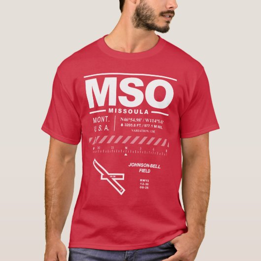 T-shirt MSO de l'aéroport international de Missoul (Devant)