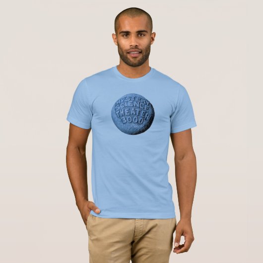 T-shirt MST3K Lune (Bleu Bébé) (Devant entier)