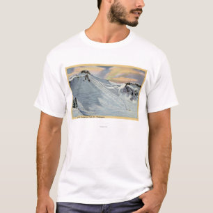 T-shirt Mt. Baker, Washington - vue de ski de Baker de Mt.