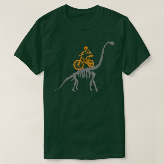 T-shirt MTB DINOSAUR SKELETON Dino Mountain Vélo BMX (Design devant)