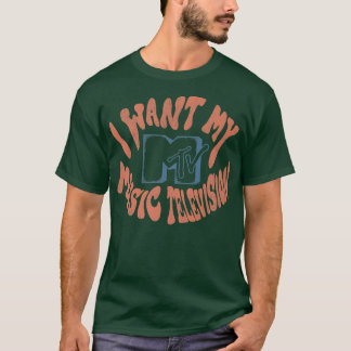 T-shirt MTV Je Veux Ma Musique Télévision Texte Vintage