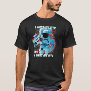 T-shirt MTV Music Television Astronaut Glitched Je veux mo