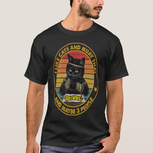 T-shirt Muay Thai  Black Cat Kickboxing Thailand Boxing (Devant)
