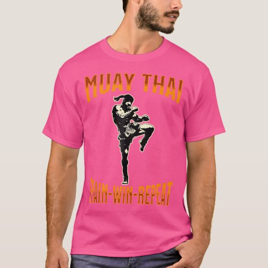 T-shirt Muay Thai Fighter Train Win Répéter Muay Thai (Devant)