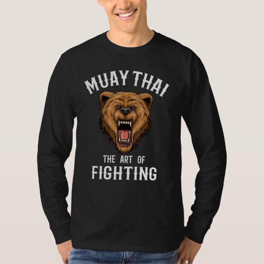 T-shirt Muay Thai Grizzly Bear Thai Boxing Kickboxing (Devant)