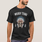 T-shirt Muay Thai Skeleton War Bonnet Thai Boxe (Devant)