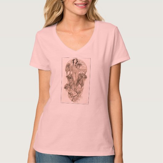 T-shirt Mucha - rose (Devant)