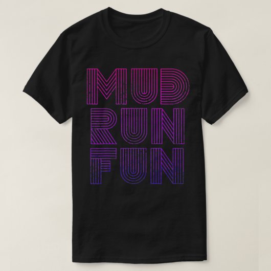 T-shirt Mud Run Fun Mudder Trail Running and Mudding RETRO (Design devant)