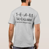 T-shirt mudder8, Team, No Excuses (Dos)