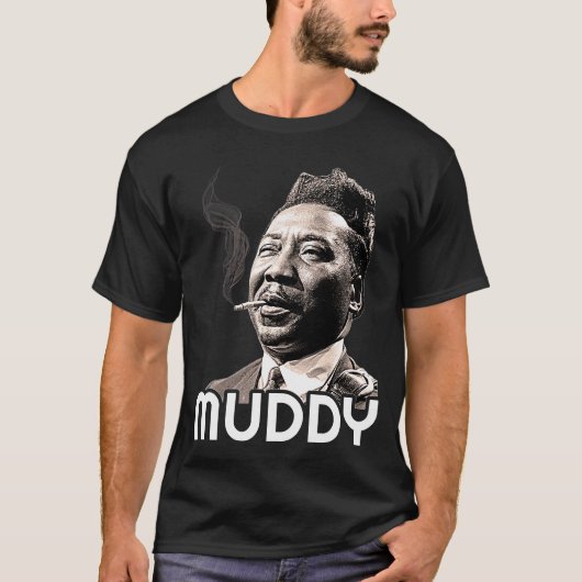 T-shirt Muddy Waters Retro Blues Musique Légende (Devant)