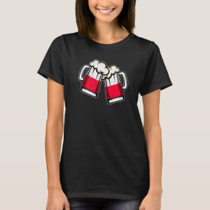 T-shirt Mug à bière avec drapeau de Pologne Bière polonai