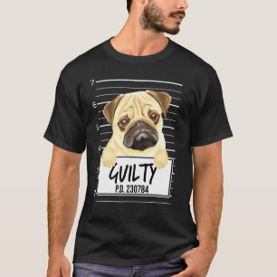 T-shirt Mugshot de carlin chien coupable