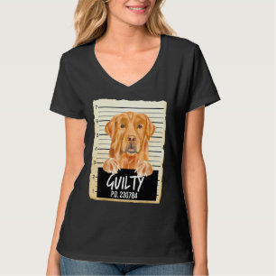 T-shirt Mugshot de Chien Coupable Golden Retriever
