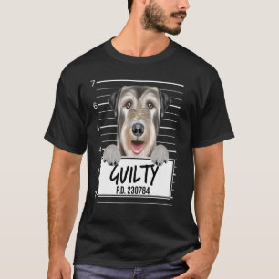 T-shirt Mugshot de l'Irish Wolfhound Chien Coupable