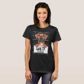 T-shirt Mugshot de Rhodesian Ridgeback Chien Coupable (Devant entier)