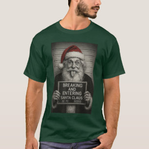 T-shirt Mugshot drôle de Père Noël Noël Santa Xmas fri