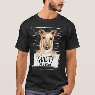 T-shirt Mugshot Greyhound Chien Coupable