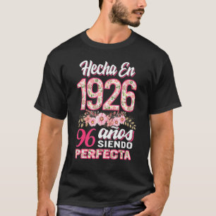T-shirt Mujer 96 Cumpleaños Regalo Hecha En 1926 Floral 96