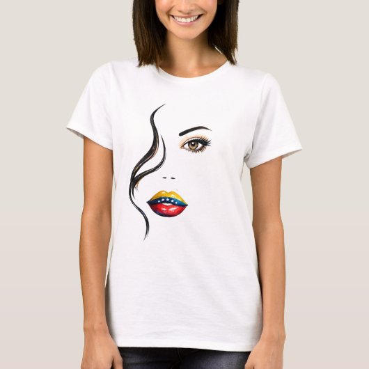 T-shirt Mujer Venezolana Bella y Poderosa – VE (Devant)