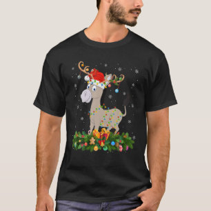 T-shirt Mule Amoureux des animaux Reindeer Santa Hat Mule 