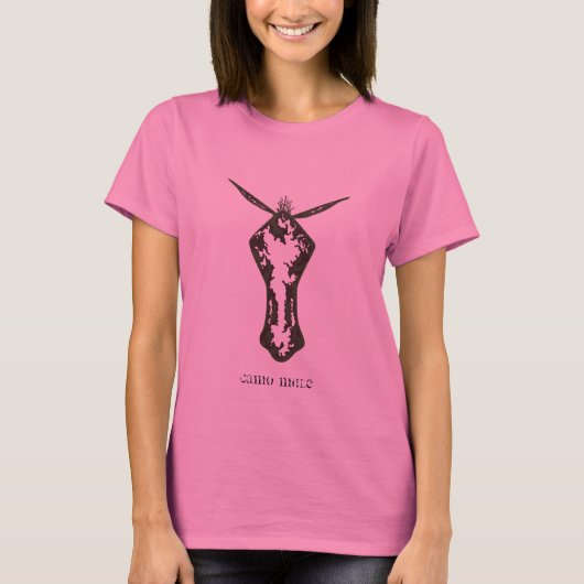 T-SHIRT MULE DE CAMO DANS LE ROSE (Devant)