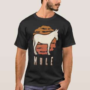 T-shirt Mule Vintage Retro Classic Animal Sunset
