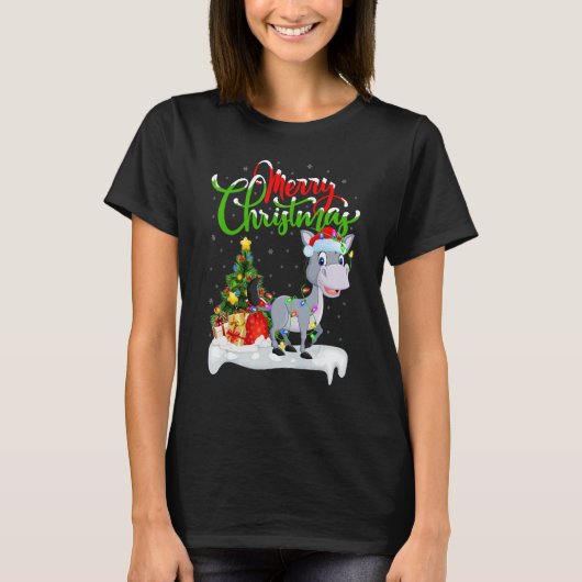 T-shirt Mule Xmas Decorations Santa Mule Christmas (Devant)