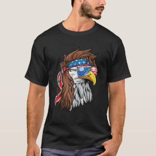T-shirt Mullet aigle chauve patriotique USA drapeau améric