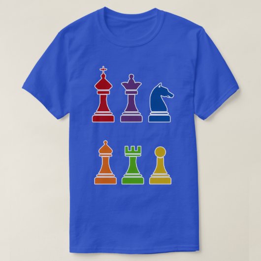 T-shirt Multi Color Chess Piece design (Design devant)