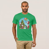 T-shirt **“Multi-Santa Christmas Fun – 3D Cartoon Transpar (Devant entier)