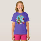 T-shirt **“Multi-Santa Christmas Fun – 3D Cartoon Transpar (Devant entier)