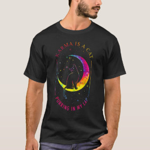 T-shirt Multicolor Karma Est Un Chat Qui Purge Dans Mon La