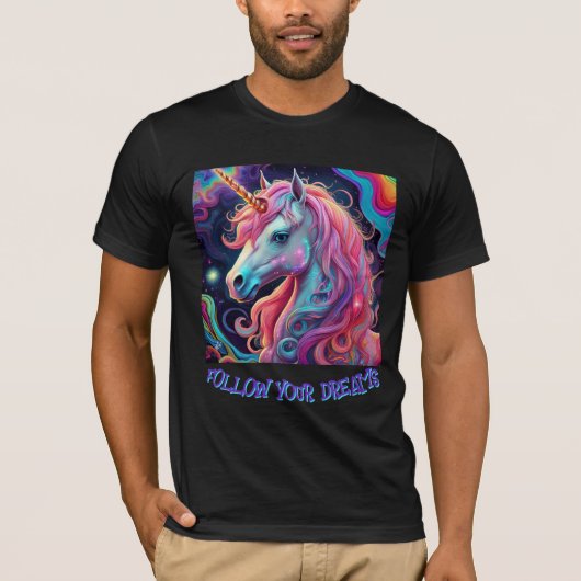 " T-SHIRT MULTICOULEUR UNICORN " (Devant)