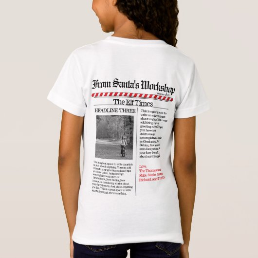 T-Shirt Multiphoto Pôle Nord Nouvelles Noël mignon Joyeux (Dos)