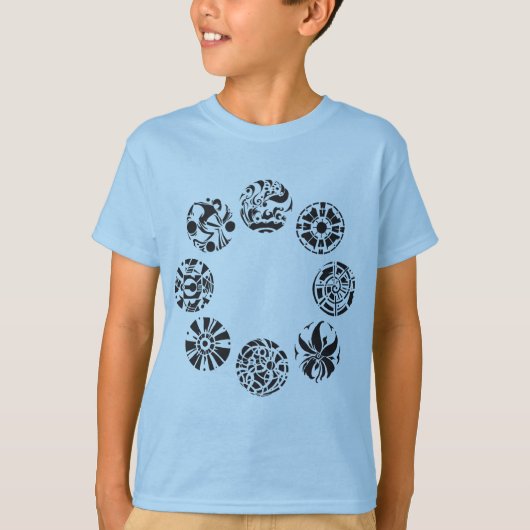 T-shirt multiple d'enfants de symboles (Devant)